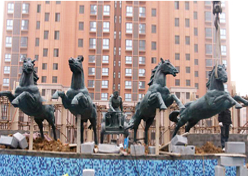 安徽华派雕塑设计制作房地产雕塑《阿波罗战车》